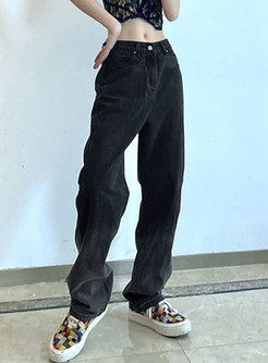 High Waisted Gradient Straight Jeans