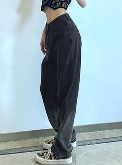 High Waisted Gradient Straight Jeans