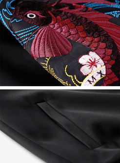 Black Embroidered Short Jacket