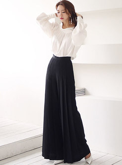 Off-the-shoulder Ruched Blouse & Palazzo Pants