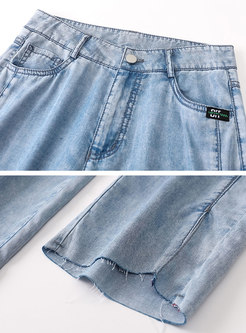 Blue Straight Slit Rough Selvedge Jeans