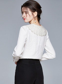 White Long Sleeve Single-breasted Blouse