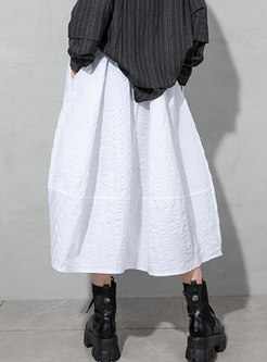 High Waisted Big Hem Plus Size Maxi Skirt