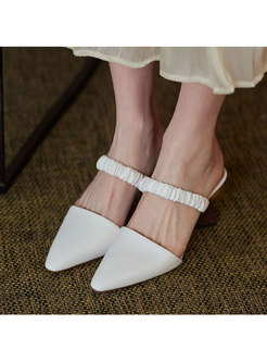 Pointed Toe Elasticated Strap High Heel Slippers