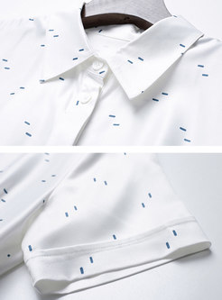 Casual White Short Sleeve A Line Shirt Dress