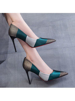 Pointed Toe Hit Color Party Stiletto Heels