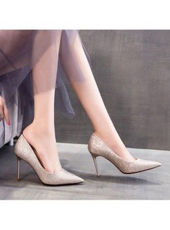 Rhinestone Pointed Toe Wedding Stiletto Heels