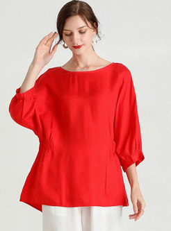 Plus Size Pullover Batwing Sleeve T-shirt