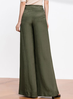 Casual Solid High Waisted Palazzo Pants