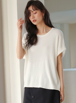 Casual Batwing Sleeve Pullover Knit Top