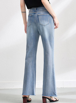 Chic High Waisted Split Flare Jeans