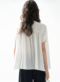Brief Short Sleeve Single-Breasted Loose Shirt