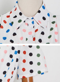 Retro White Puff Sleeve Polka Dot A Line Maxi Dress