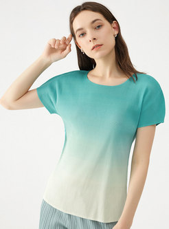 Chic Gradient Raglan Sleeve T-shirt