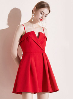 Sexy Red Mini Slip Dress