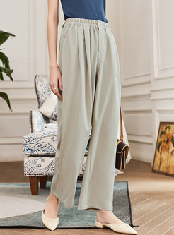 Casual Brief High Waisted Wide Leg Pants