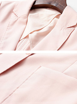 Chic Tie-dye Slip Dress With Pink Blazer