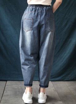 Elasticated Waist Big Pocket Harem Jeans