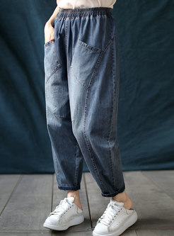 Elasticated Waist Big Pocket Harem Jeans