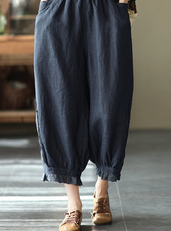 Vintage Lace Patchwork Linen Harem Pants