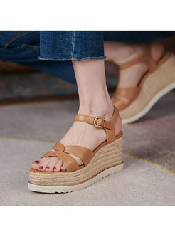Casual Ankle Strap Wedge Sandals