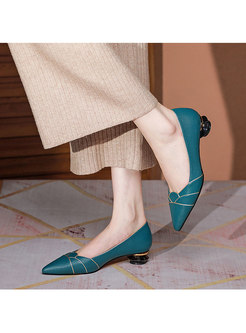 Pointed Toe Low-fronted Low Heel Shoes