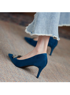 Pointed Toe Low-fronted Low Heel Shoes
