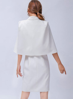Double-breasted Shawl Sleeve Work Dress
