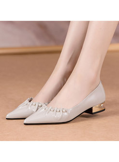 Pointed Toe Low Heel Low-fronted Daily Shoes