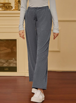 Casual High Waisted Straight Long Pants