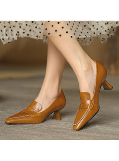Pointed Toe Chunky Heel Spring/Fall Shoes