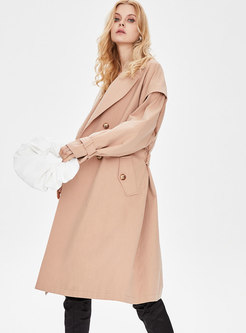 Casual Lapel Double-breasted Straight Trench Coat
