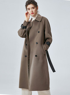 Turn-down Collar Double-breasted Wool Peacoat