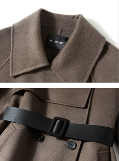 Turn-down Collar Double-breasted Wool Peacoat