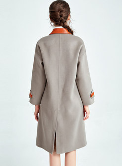 Double-cashmere Patchwork Mid-long Overcoat