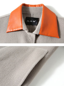Double-cashmere Patchwork Mid-long Overcoat