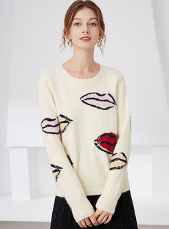 Long Sleeve Pullover Wool Blend Sweater