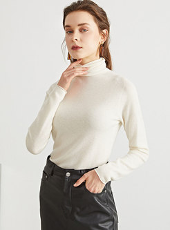 Turtleneck Pullover Wool Sweater Tee
