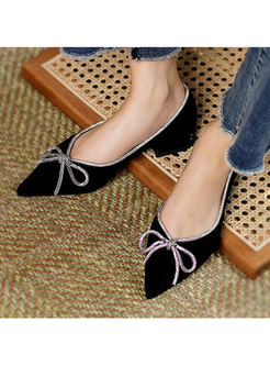 Pointed Closed Toe Bowknot Loafer Flats