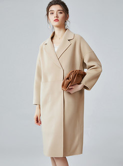 Long Sleeve Double-Cashmere Overcoat With Pockets
