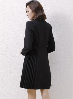 Double-breasted Side Pleated Trench Coat