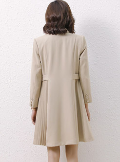 Double-breasted Side Pleated Trench Coat