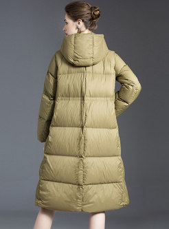 Plus Size Long Sleeve Puffer Coat With Hood