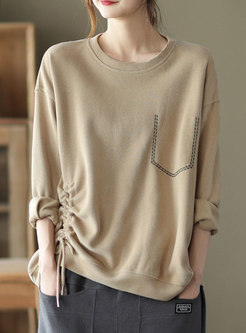Long Sleeve Pullover Plus Size Sweatshirt