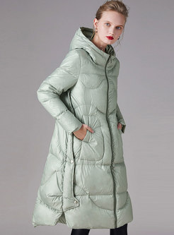 Plus Size Hooded Warm Mid-length Puffer Coat