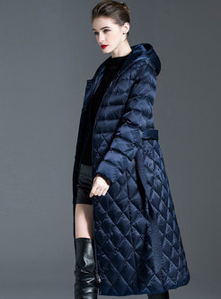 Hooded Quilted Long Down Coat Winter Puffer Coat