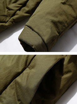 Hooded Pockets Reversible Long Down Coat