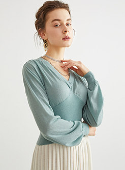 Long Sleeve Pullover Cropped Sweater Tee