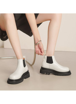 Rounded Toe Low Block Heel Ankle Boots