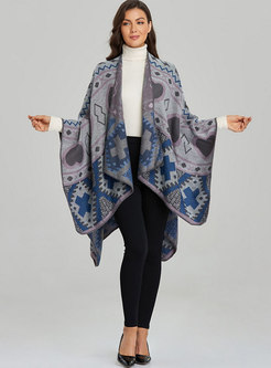 Casual Geometric Printed Faux Cashmere Scarf